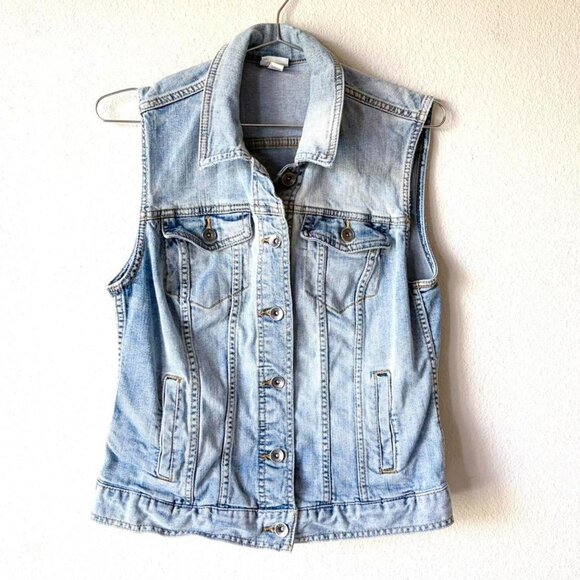 Merona Blue Denim Vest Jean Jacket Women's Medium - Picture 1 of 5